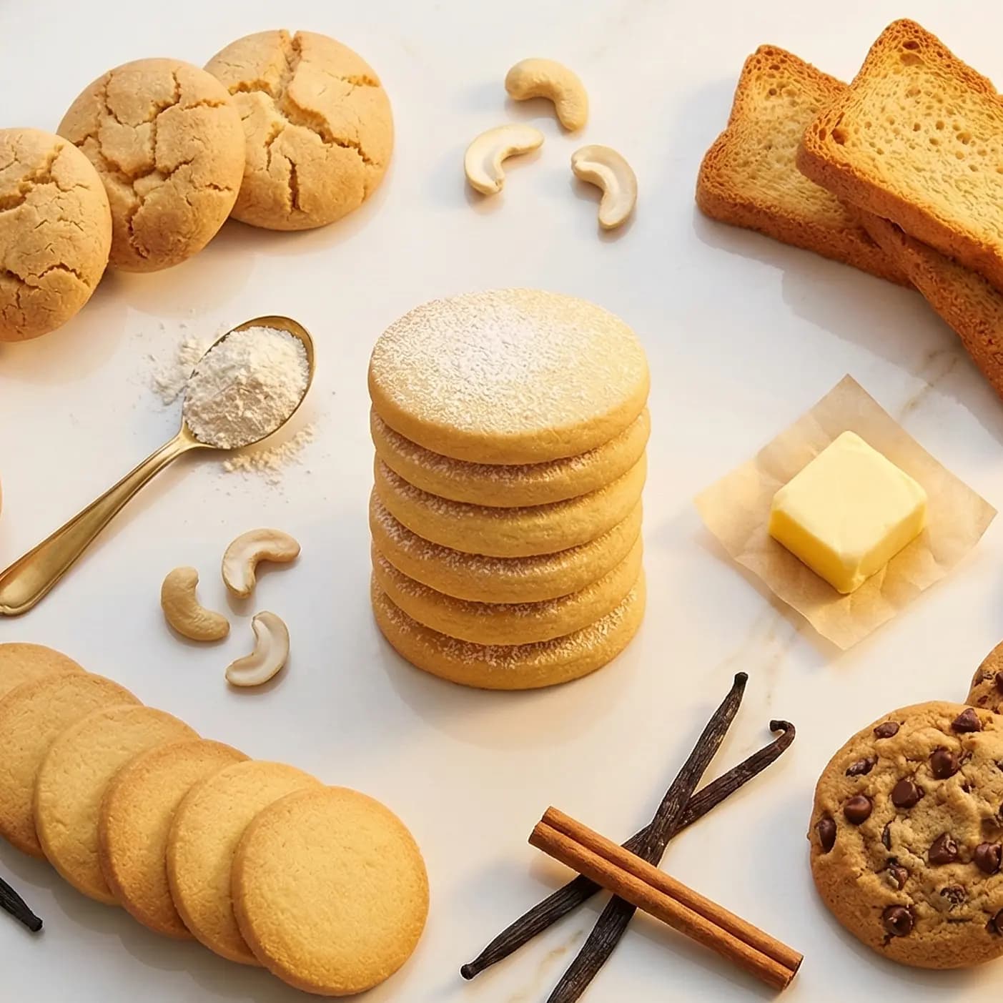 Classic Bake - The Classic Bake collection brings you Milletan's take on timeless bakery favourites. These are the cookies you grew up with — buttery almond bites, coffee cookies for chai time, chocolate-loaded indulgences — made with real ingredients and zero compromise on quality.
Every Classic Bake product uses real butter, never vanaspati or margarine. We source our almonds, walnuts, coffee, and cocoa carefully to ensure the flavour is authentic and the quality is consistent across every batch.
Our Classic Bake range includes Almond Milano with roasted almonds and coconut, Café Roma coffee cookies, fudgy Brownie Nova, jam-kissed Butter Bisotti, Walnut Oro, chocolate-nut Truffle Nuts, choco-chip Choco Primo, and wholesome Oats Rustica. Each product is baked in small batches and packed fresh with no preservatives.
Classic Bake is for those who love traditional bakery treats but want them made properly — with ingredients you can read and trust. All products are FSSAI licensed and baked in our Surat, Gujarat facility.